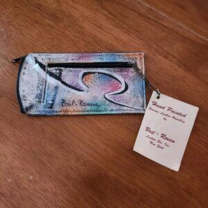 Vintage Brit Rosen Hand Painted Genuine Leather eyeglass coin purse